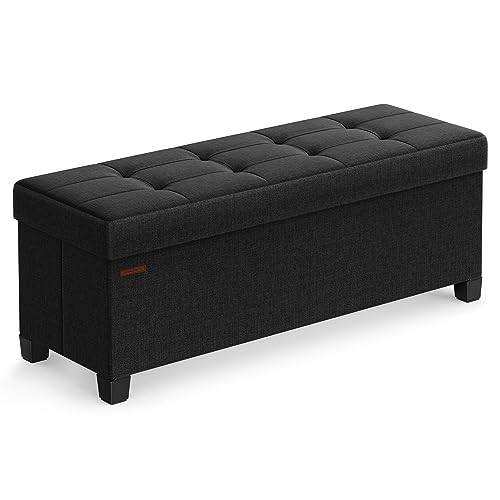 SONGMICS Storage Ottoman Bench - Foldable with Legs
