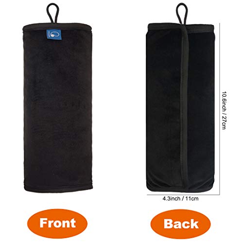 Image of COOLBEBE Seat Belt Pillow for Kids, Extra Soft Toddler Travel Pillow for Car Seat, Universal Carseat Strap Cushion Pads for Childs Baby People Adults, Black