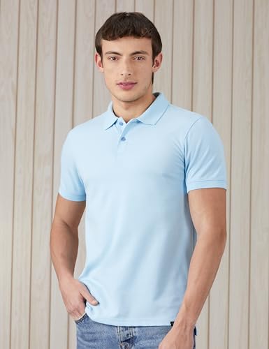 Image of Amazon Brand - Symbol Men's Cotton Rich Solid Polo Tshirt | Collar Tshirts | Half Sleeves | Plain-Regular Fit (Available in Plus Sizes and Combo Pack of 2)
