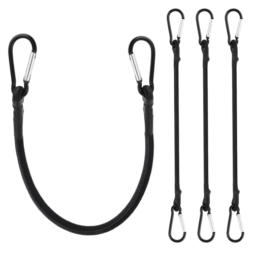 Bande élastique noire avec mousqueton, extenseur, tendeur en caoutchouc avec mousqueton, cordon élastique avec mousquetons, extenseur avec crochets, tendeur en caoutchouc avec crochets, pour camping