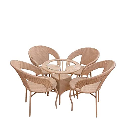 Image of Indiid Homes D-12|Indoor |Outdoor |Living Room| Balcony| Garden| Chair Table Set 4+1 (4 Chair + 1 Table)| Furniture Set| Coffee Chair Table Set