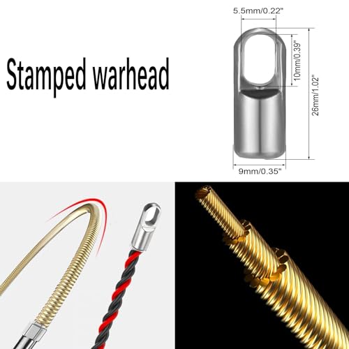 16.4ft/5m Fish Tape Wire Puller - 1/6" PET Flexible Electrical Cable Snake Tool Kit for Through Wall Conduit& Automotive Wiring | Professional Electrician Tool with Guide Device - Image 3