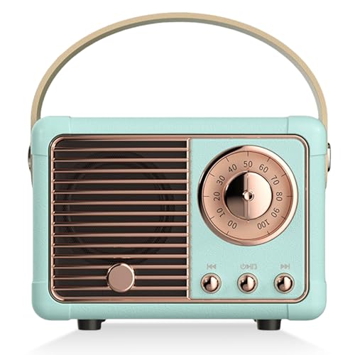 Mini Tragbarer Bluetooth Lautsprecher, Lautsprecher in Radioform, Retro Bluetooth Lautsprecher, Musikbox Portabler Bluetooth 5.0 Box für Zimmer/Büro/Wohnzimmer Deko, Geburtstagsgeschenk(Hellblau) Mini Tragbarer Bluetooth Lautsprecher, Lautsprecher in Radioform, Retro Bluetooth Lautsprecher, Musikbox Portabler Bluetooth 5.0 Box für Zimmer/Büro/Wohnzimmer Deko, Geburtstagsgeschenk(Hellblau)