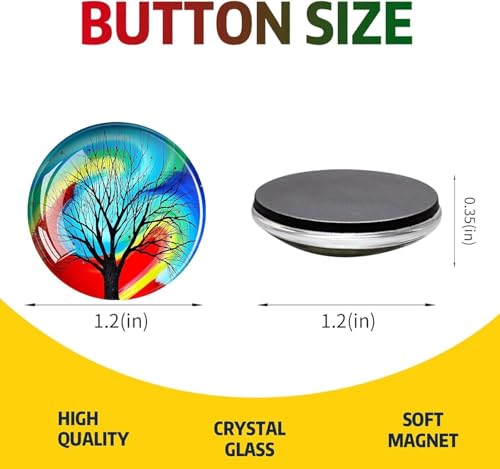 Image of Fridge Magnets Marble Texture Crystal Refrigerator Glass Magnet Decorative Fridge Strong Small Cute Colorful Magnet for Kitchen Office Whiteboards Cabinets Photos Party (Tree Design 4)