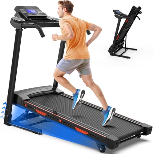 Image of 15% Auto Incline Treadmills 400LBS Capacity, 3.5 HP Heavy Duty Treadmill for Home, Walking Folding Treadmill, Running FoldableTreadmill Wide Belt, 0.5-8.5MPH, Bluetooth, APP