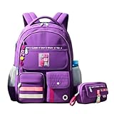 Kit Mochila Luluca Escolar Estojo Escolar Meninas Resistente Infantil Juvenil (Roxo) com Estojo 36 Elásticos Pandinhas Youtuber Coleção 2026