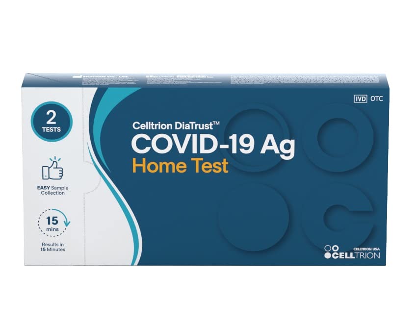 Celltrion DiaTrust COVID-19 Ag Home Test, 2 Tests Per Pack, FDA EUA Authorized Multiple Target OTC Test, Result in 15 Minutes Without Sending to a Lab