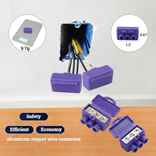 Image of Aluminum to Copper Wire Connectors, Copper to Aluminum Wire Connectors, 3 Port, 100 Pack