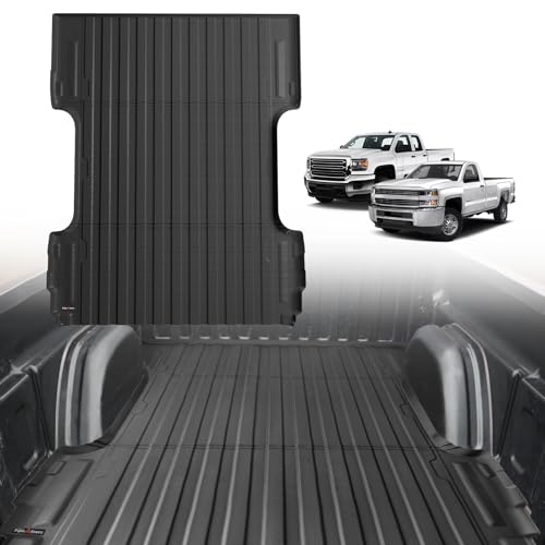 Image of TripleAliners Truck Mat for 2007-2018 Chevy Silverado /GMC Sierra 1500&07-19 2500 HD&11-19 3500HD 6.6FT Accessories, Truck Bed Mat Heavy Duty Custom Fit All Weather TPE Pickup Liner, 2007 New Body Only