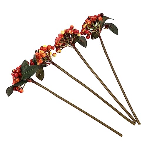 Sewroro 4 Stück Künstliche Beerenzweige Teiliges Rot Orange...