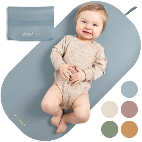 Image of Beautiful Portable Baby Changing Pad - Wipeable and Easy to Clean Diaper Changing Mat - The Perfect Waterproof Vegan Leather Pad for Traveling
