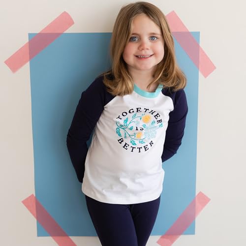 Image of Mightly Boys and Girls' Long Sleeve Raglan Shirt | Organic Cotton, Colorful Casual Stylish Clothes, Soft&Fresh Crew Neck Tee