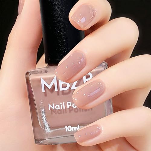 COSMOO Begie Nail Polish, 10ml Nude Quick Dry Nail Lacquer, Trans...