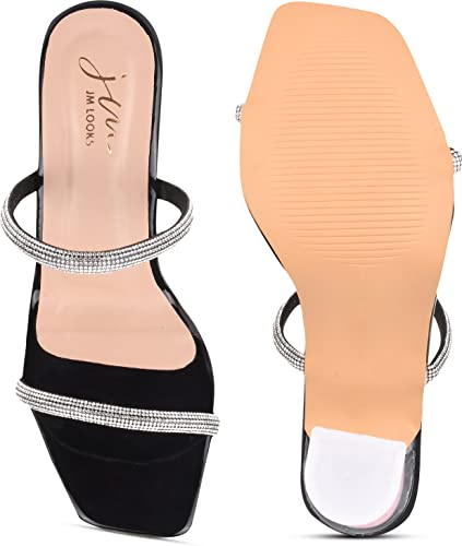 Image of JM LOOKS Women Slim Solid Comfortable Sole Kitten Heel Sandals For Womens & Girls IRF-108-X