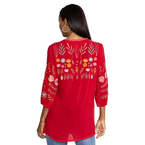 Johnny Was Women's Mikah Tunic Shirt, Raspberry (as1, alpha, s, regular, regular)4