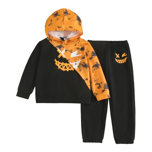 Image of KIDLAGA Toddler Boy Clothes Long Sleeve Hoodie Sweatsuits Tops and Pants Boys Fall Winter Color Block Outfits Set 5-12 Years