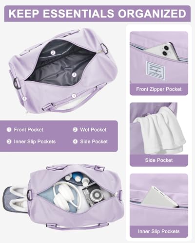 Image of Gym Bag Womens Mens with Shoes Compartment and Wet Pocket Travel Duffel Bag for Women for Plane Sport Gym Tote Bags with Toiletry Bag Waterproof Weekend Overnight Carry on Bag Hospital Holdalls