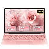 Svikou 14 inch Rose Gold Laptop, Quad-Core Celeron J4105 Processor, FHD IPS Display, 6GB RAM 512GB SSD,Win 11 Pro PC, Ultra Lightweight Notebook for Travel, Online Classes, Work & Study