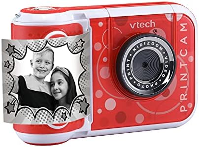 VTech KidiZoom PrintCam (Red), Digital Camera for Children with Built-In Printer, Kids Camera with Special Effects and Fun Games, Kids Digital Camera with Rechargeable Battery, Action Camera 5 Years +