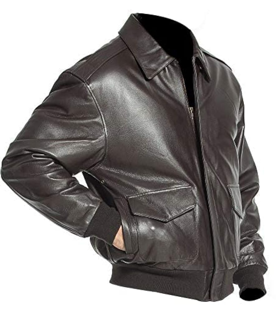 Bomber Motor Biker Real Sheepskin Leather Jacket-Real Jacket