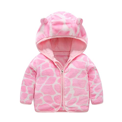 Raiponce Cheveux Magique Enfant en Bas âge Nouveau-né bébé Filles garçons Dessin animé Impression Veste Ours Oreilles vêtements d'extérieur à Capuche Fermeture éclair Chaud Robe (Pink, 18-24 Months)