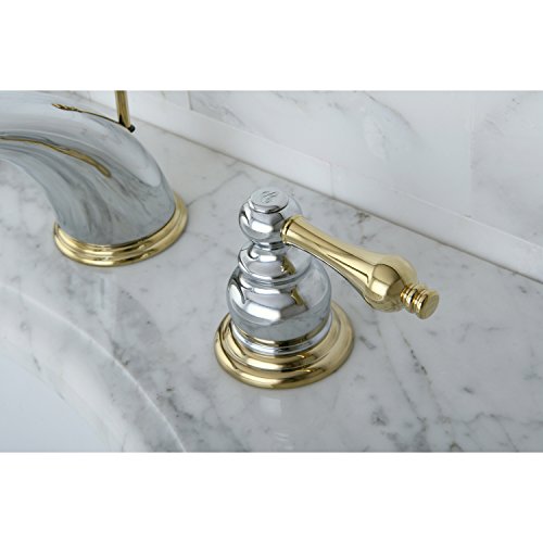 Kingston Brass KB974AL Victorian Widespread Lavatory Faucet with Metal lever handle, Polished Chrome and Polished Brass,8-Inch Adjustable Center by Kingston Brass - Image 4
