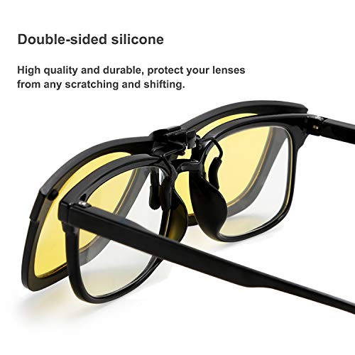 FEISEDY Classic Polarized Rectangular Clip-On Sunglasses Men Women for Eyewear Glasses B26053