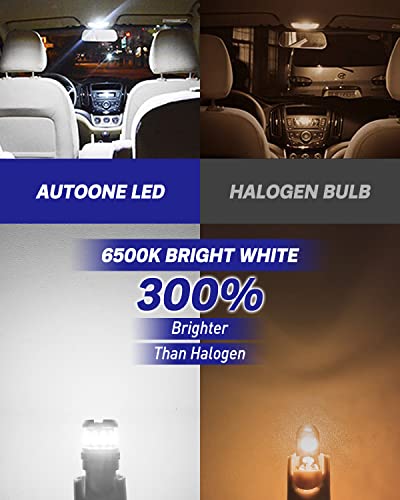 Autoone 194 Led Bulb, License Plate Light 300% High Brightness T10 168 2825 W5W Led Bulbs For Dome Map Door Courtesy Interior Car Lights 6500K White, Pack Of 10 #TOP2