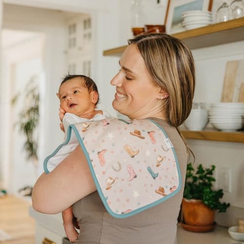 Image of Copper Pearl Premium Baby Burp Cloths - 3-Pack Large Cotton Burp Cloths, Extra Soft Spit Up Rags with 3 Absorbent Layers, Perfect for Baby Boy and Baby Girl Gifts (21 inch x 10 inch Size, Cheyenne Set)