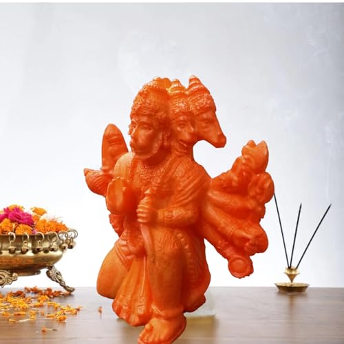 Image of Stone Lord Hanuman Idol, 3 Inch, Saffron, 1 Piece, Idol