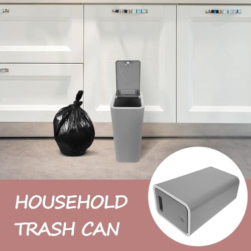Caneca de basura plástica con tapa empuje 5L miniatura 3