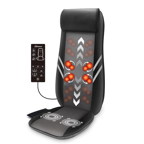 Snailax back massager with heat and 8-node shiatsu cushion
