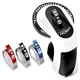 Zodzi Embossing Label Maker, Vintage Embossed Label Makers, Manual Retro Label Maker Machine for Home DIY Crafts & Scrapbook Supplies, Old School Embosser with 3 Rolls 9mm 3D Labeler Waterproof Tapes