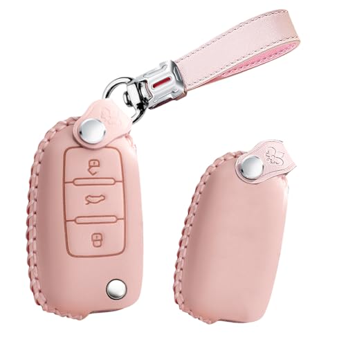 Coque de clé VW antichoc en cuir synthétique protection totale 3 boutons