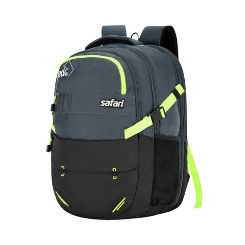 Safari Maxima 1 43L Laptop Backpack Bag for Men and Women, School Bag for Boys & Girls, Expandable Overnighter Casual Hiking Travel Bag with Raincover, Compression Straps, Bottle holder, Grey