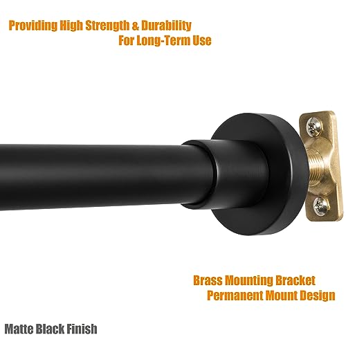 Image of Artiwell Heavy Duty Shower Rod, Adjustable Shower Curtain Rod, Expandable 47-84 Inch, Permanent Mount Shower Rod, Never Rust Stainless Steel For Window Curtain and Closet, Matte Black