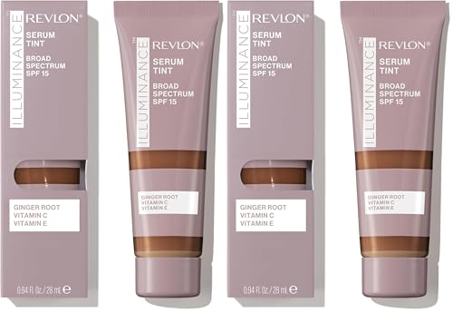 Image of Revlon Illuminance Tinted Serum, Triple Hyaluronic Acid, Evens Out Skin Tone Over Time and Hydrates All Day, SPF 15, 601 Soft Nutmeg, 0.94 fl oz. (Pack of 2)