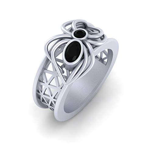 Bague en argent 0.925 diamant noir mixte le cadeau idéal pour homme et femme