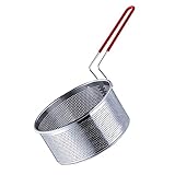 Luxshiny Frittierkorb mit Griff Langlebiger Frying Basket für Pommes Zwiebelringe Hähnchenflügel Vielseitig Einsetzbar in Küche Restaurant Grill und Camping