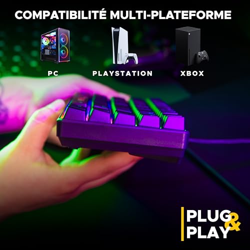 The G-Lab Combo Hydrogen - Pack Clavier 60% & Souris Gamer RGB AZERTY FR – vue 7