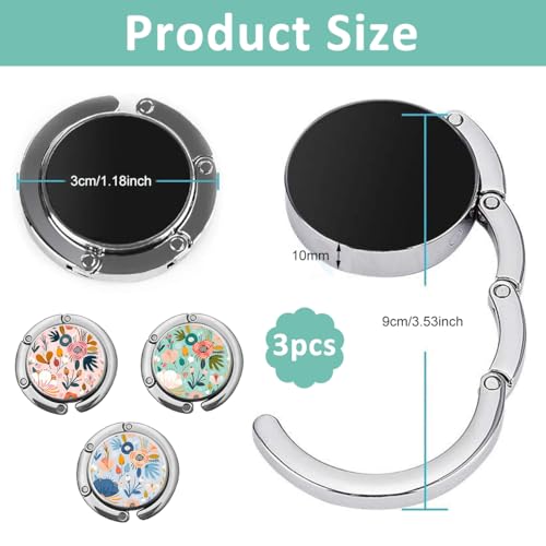 Image of HASTHIP 3Pcs Foldable Hook, Womens Bag Table Hanger Collection Desk Hooks | Bag Holder Hook for Tables, Keeps Handbags Off Floors, Aluminum Alloy, 3-Piece Folding Set, Contact Support for Help