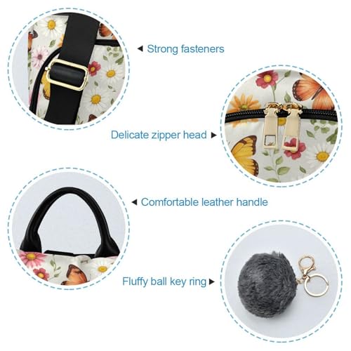 Sac à dos imprimé papillons avec fermeture éclair arrière et multiples poches - 5