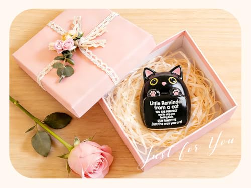 Desk Black Cat 2.36 inch, Mini Desktop Cat Statue Decor for Living Room Bedroom Bookshelf Coffe Table and Office Display — view 5