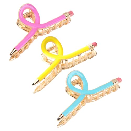 Nextpal 3 Pcs Pencil Hair Claw Clip, Students Teacher Hair Clip Back...