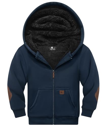 Image of SWISSWELL Unisex Boys Girls Fleece Hoodie Sherpa Lined Jacket Zip Up Hooded Sweatshirt Winter Outerwear for Kids