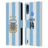 Head Case Designs Officially Licensed Argentina National Football Team Exequiel Palacios 2024/25 Player Home Kit 1st Group Leather Book Wallet Case Cover Compatible with Moto E7 Power/Moto E7i Power