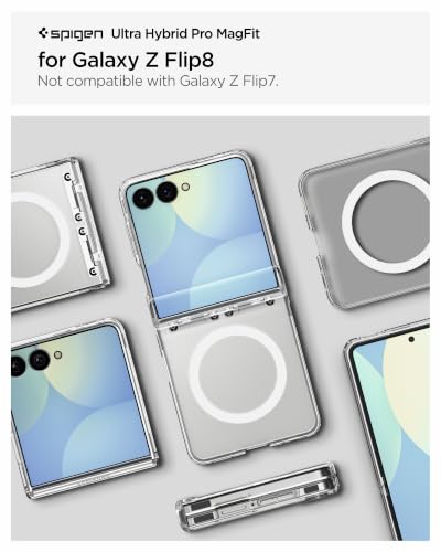 Image of Spigen Ultra Hybrid Pro MagFit Case for Samsung Z Flip 8, Clear White