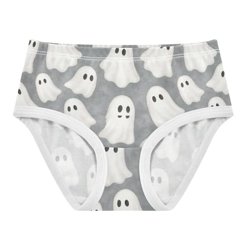 Joisal Cartoon Toddlers Underwear Floral 2t Cotton Panties for Girl Cute White Ghost Grey Kids Briefs Undies