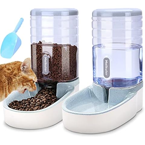 Meikuler Pets Auto Feeder 3.8L,Food Feeder and Water Dispenser Set for Small & Big Dogs Cats and Pets Animals (Grey) Cover