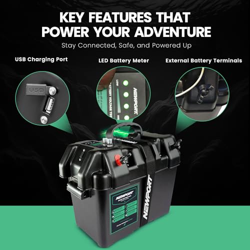 Newport Trolling Motor Smart Battery Box Power Center with USB and DC Ports, Medium by Newport Vessels - Image 2
